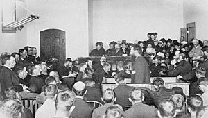 Louis Riel addressing the jury during his trial for treason (cropped) MIKAN 3192595