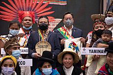 Luis Arce & Indigenous Peoples. 22 January 2022, Casa Grande del Pueblo, La Paz