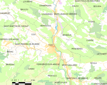 Map of the commune of Foix