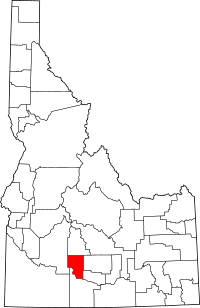 Map of Idaho highlighting Gooding County