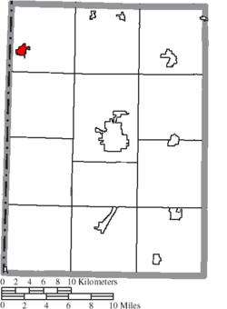 Location of New Paris in Preble County