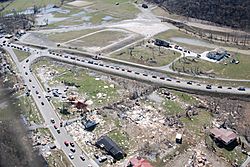 March 02, 2012 Salyersville, KY Aerial Tornado Damage