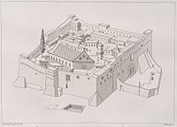 Monastery of Saint Catherine at Mount Sinai- drawing from the Description de l'Égypte (1809)