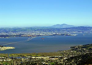 Mount Diablo in with San Francisco Bay and Richmond–San Rafael Bridge