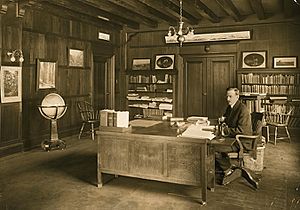National Geographic Magazine editor, Gilbert H. Grosvenor at work at the National Geographic Headquarters in Washington D.C