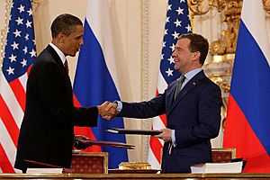 Obama and Medvedev sign Prague Treaty 2010