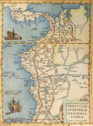 Peruviae Auriferae Regionis por Diego Méndez 1574 - AHG