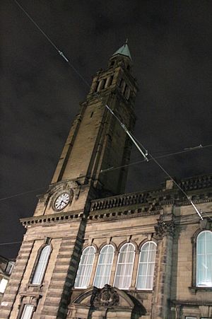 St George's Free Church, Shandwick Place, at night