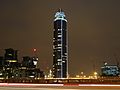 St George Wharf Tower at night
