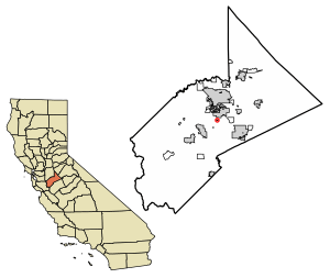 Location of Cowan in Stanislaus County, California.