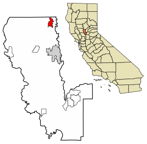 Location of Live Oak in Sutter County, California.