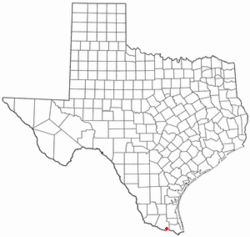 Location of Llano Grande, Texas