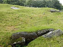 The box cist and the two dolmens type cists (geograph 3079713).jpg
