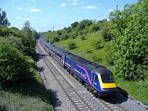 Train from South Wales, passes Wootton Bassett - geograph.org.uk - 442253