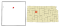 Trego County Kansas Incorporated and Unincorporated areas WaKeeney Highlighted