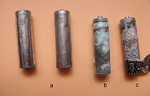 W pile zinc carbone etats de corrosion