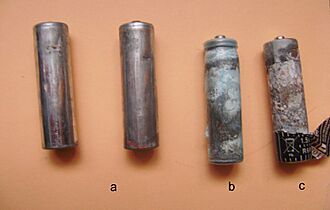 W pile zinc carbone etats de corrosion