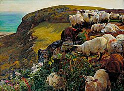 William Holman Hunt - Our English Coasts, 1852 (`Strayed Sheep') - Google Art Project