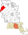 Worcester County Massachusetts incorporated and unincorporated areas Petersham highlighted