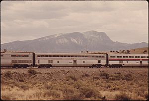 A WESTBOUND SOUTHWEST LIMITED PASSING THROUGH THE SAN FELIPE INDIAN RESERVATION AT ALGODONES, NEW MEXICO, NEAR... - NARA - 555992