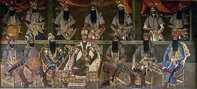 Agha Mohammad Khan Qajar painting in Soleymaniyeh Palace cropped