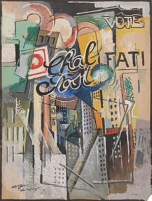 Albert Gleizes, 1915, Chal Post, oil and gouache on board, 101.8 x 76.5 cm, Solomon R. Guggenheim Museum