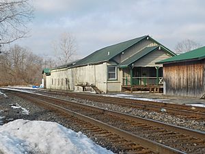 The former Erie Railroad station in Alden in January 2021.