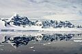 Antarctic mountains and drifting ice
