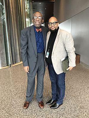 Bob Gore, Abyssinian Baptist Church Photographer and Dr. Eric Williams, Curator of Religion at NMAAHC