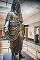 Bronze statue of the Roman emperor Tiberius with head veiled (capite velato) preparing to perform a religious rite found in the theater in Herculaneum 37 CE MANN INV 5615 MH
