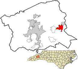 Location in Buncombe County and the state of North Carolina