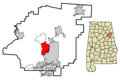 Calhoun County Alabama Incorporated and Unincorporated areas Saks Highlighted