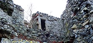 Carleton Castle ruin construction details, Little Carleton Farm, Lendalfoot, South Ayrshire
