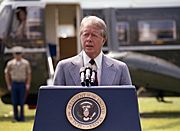 Carter makes remarks before departing for the Camp David, September 3, 1978 (10729725993)