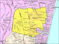 Census Bureau map of Ocean Township, Monmouth County, New Jersey