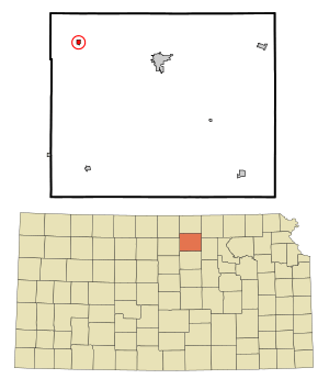 Location within Cloud County and Kansas