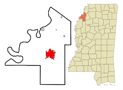 Location of Clarksdale, Mississippi