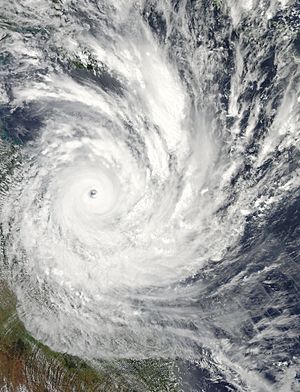 Cyclone Yasi 2 February 2011 approaching Queensland