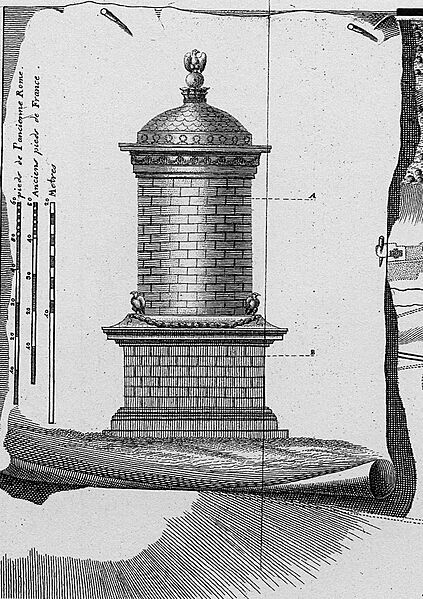 Drususstein Rekonstruktion Lehne