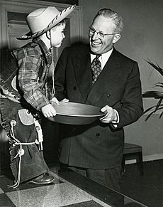 Earl Warren with young miner