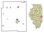 Location of Chrisman in Edgar County, Illinois.