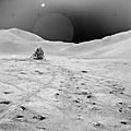 Falcon lunar module on the Moon