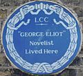 George Eliot 31 Wimbledon Park Road blue plaque