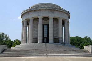Vincennes' most recognizable landmark,  The George Rogers Clark National Historical Park Rotunda