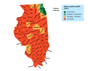 Illinois counties by GDP (2021)
