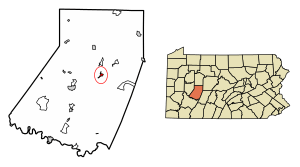 Location of Clymer in Indiana County, Pennsylvania.