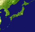 Japan satellite view with Yakushima tagged