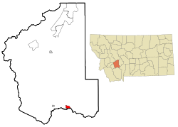 Location of Cardwell, Montana