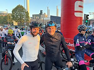 Jonas Deichmann with Marcel Kittel