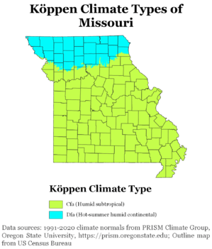 Köppen Climate Types Missouri